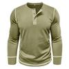 Men's Henley T-Shirt Casual Long Sleeve Lightweight Button Pullover Shirts Stretch Basic Tees Tops Workout Athletic Slim Fit Henley Shirts for Men