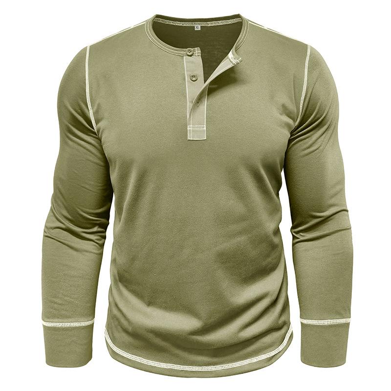 Men's Henley T-Shirt Casual Long Sleeve Lightweight Button Pullover Shirts Stretch Basic Tees Tops Workout Athletic Slim Fit Henley Shirts for Men