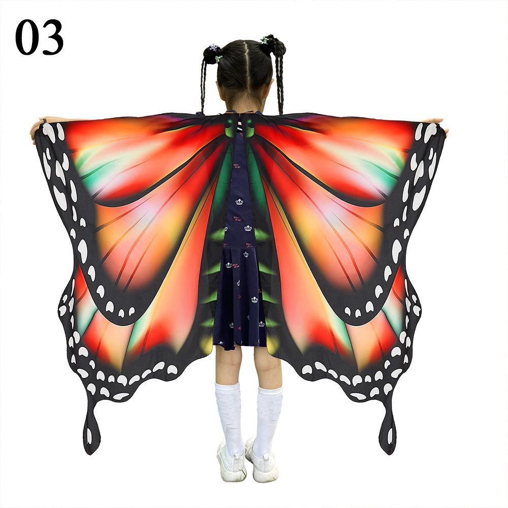 

Костюм феи на Хэллоуин, реквизит для вечеринки, плащ для девочки, детская накидка, крылья бабочки, шаль, плащ-бабочка 03