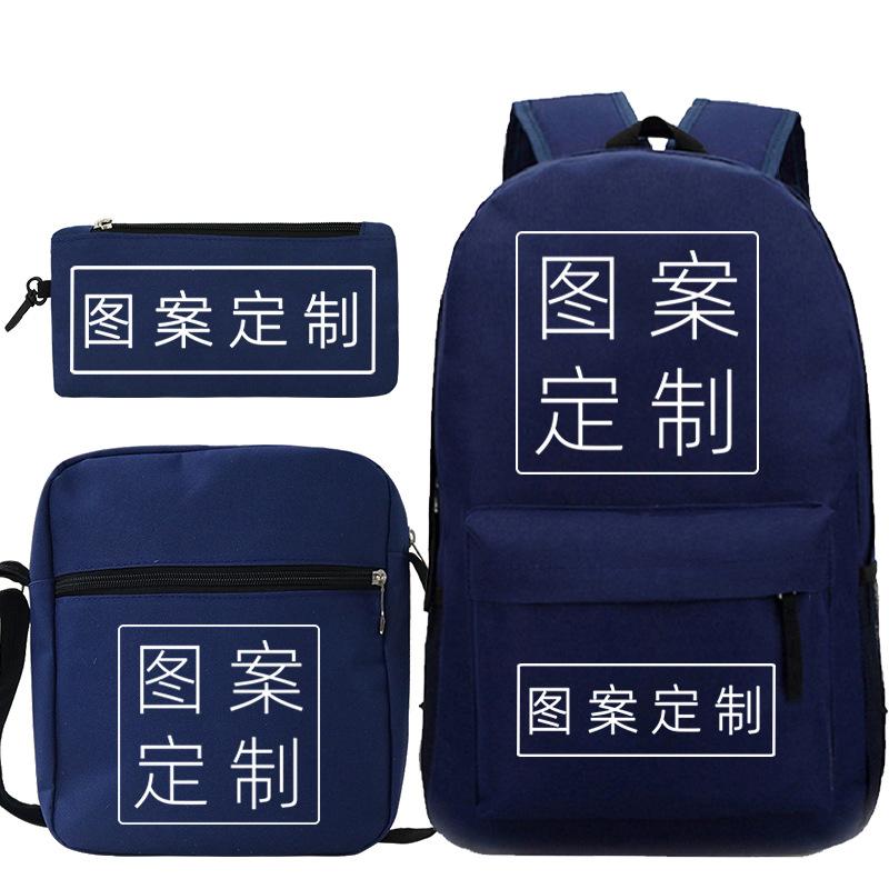 Student Schoolbag Making Oxford Cloth Backpack Shoulder Bag Pencil Bag Combination Three-Piece Set