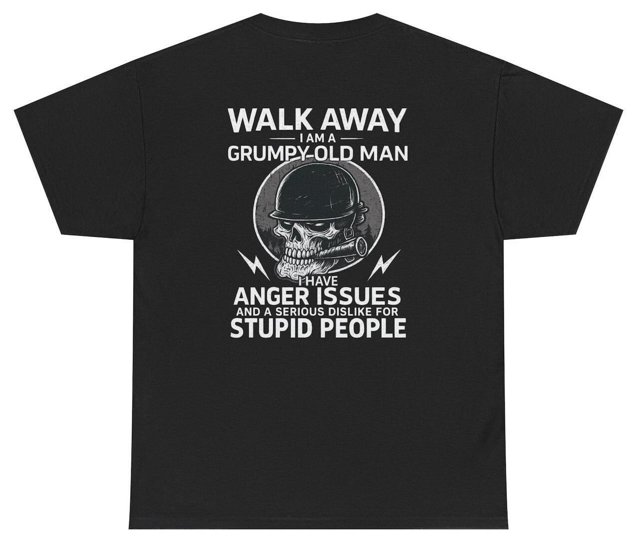 Walk Away I m A Grumpy Old Man T Shirt Funny Gen X Elderly Anger Issues Tee M