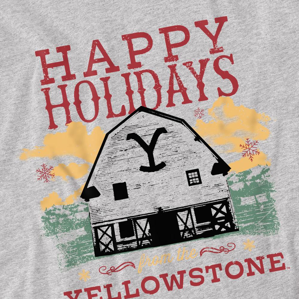 Yellowstone Mens Happy Holidays Christmas T-Shirt