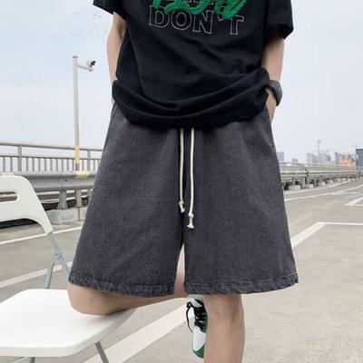 Vintage Baggy Jean Shorts Womens Washed Wide Leg Capri Pants Casual Barrel Jeans Denim Shorts Mens Oversized