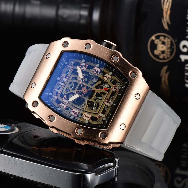 Barrel-Shaped Unisex Quartz Watch with Hollow Non-Mechanical Pointer and Single Calendar