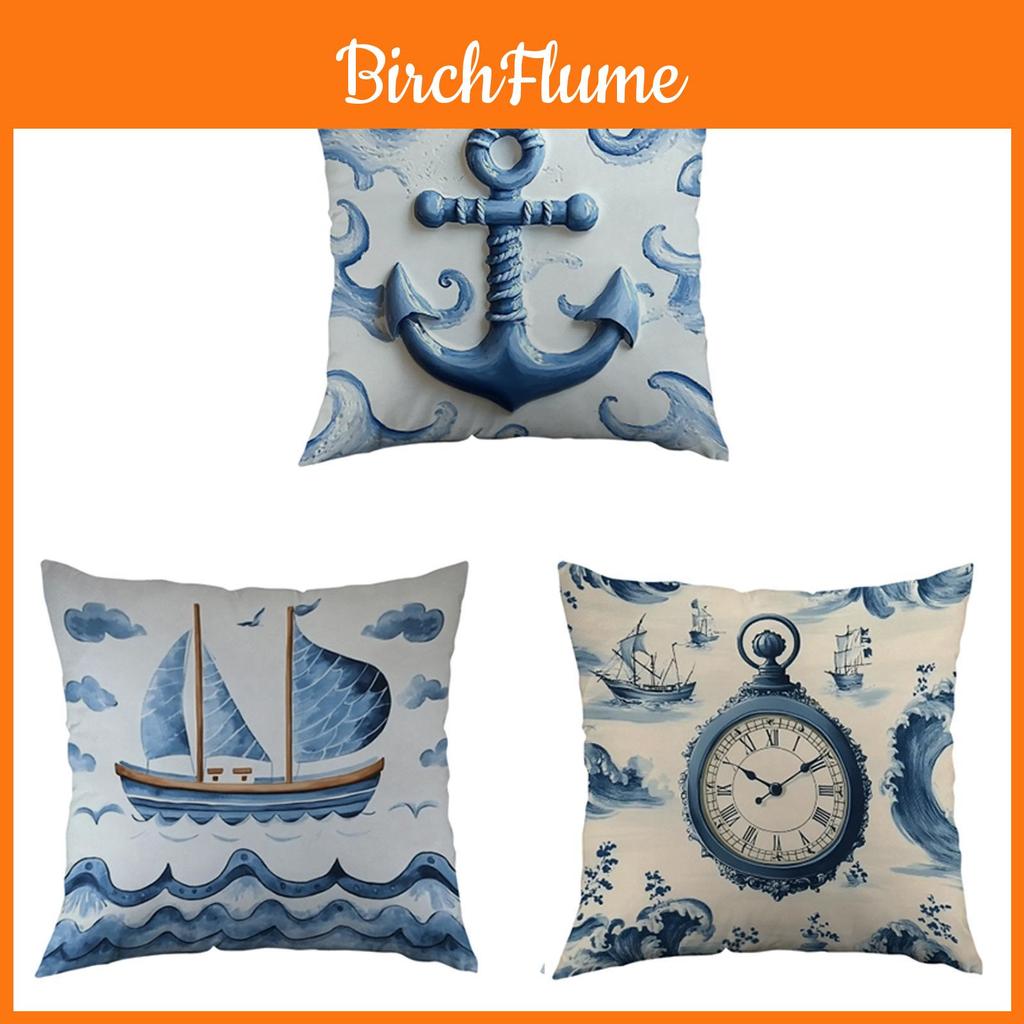 Ocean Series Decorative Pillow For Living Room Modern Plush Cushion 45x45cm