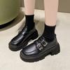 Damen-Loafer im britischen Stil 2025 Frühling und Herbst neu dicker Absatz Plateau Retro-Mode kleine Mary Janes kleine Lederschuhe