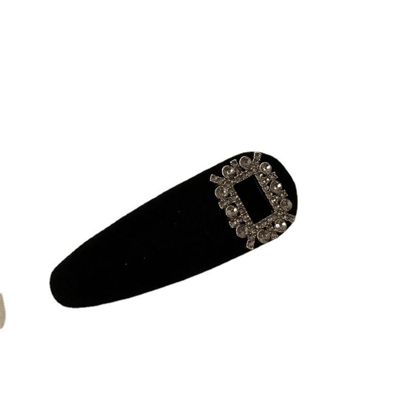 Retro Style Rhinestone Side Hairpin Women's High Level Hairpin Forehead Headwear Autumn and Winter Side Duck Mouth Clip Bb Clip