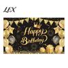 Polyester Birthday Banner Happy Backdrop, Party Photo Background Cloth for Celebration, Wrinkle-resistant Bunting Flag Decor Kids Women, Supplies
