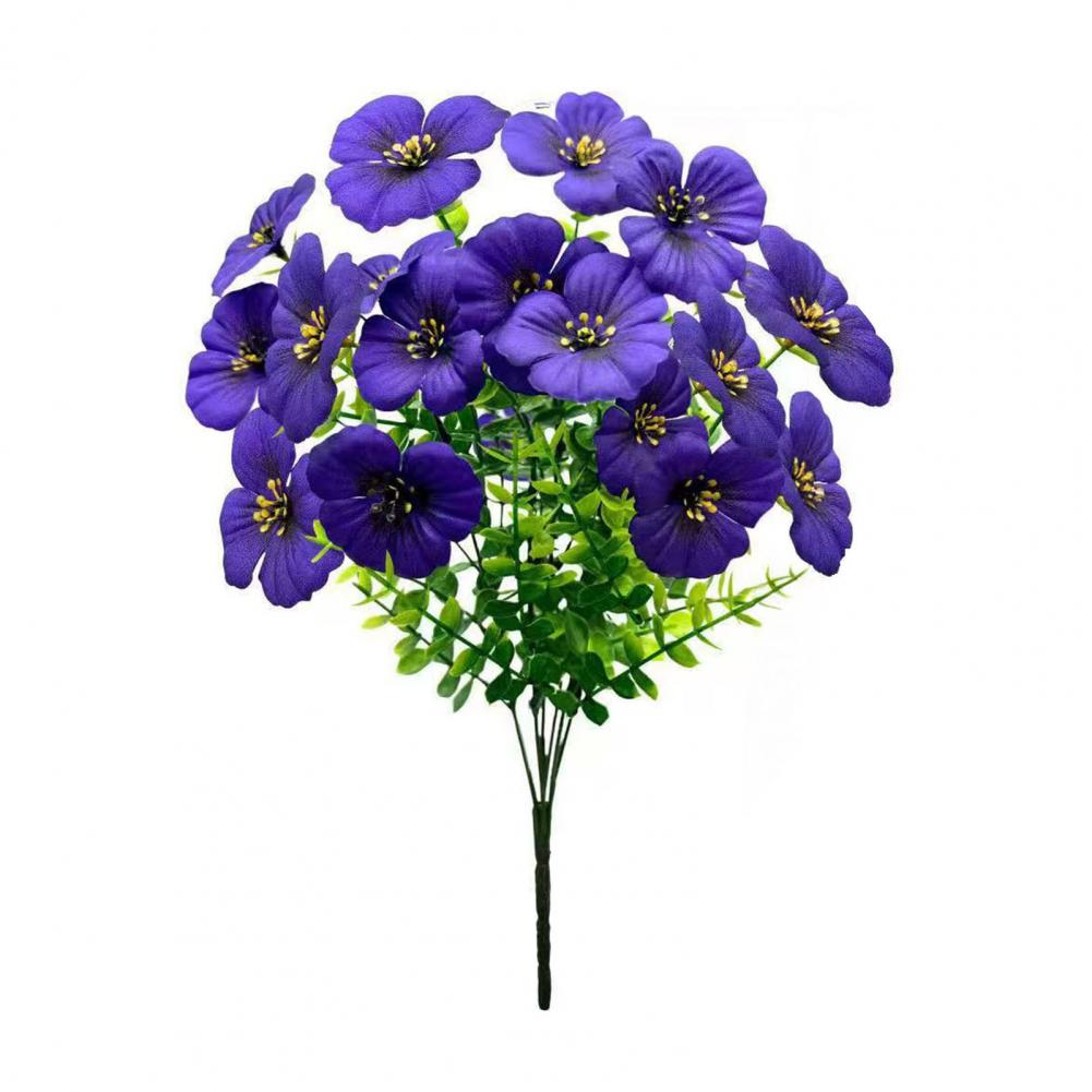 

37cm Artificial Flowers 7 Forks Bright Color No Fading No Maintenance Reusable Easy Care Fake Flower Eucalyptus Arrangement фиолетовый