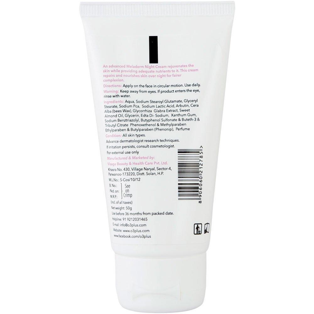 O3+ Dermal Zone Meladerm Intensive Skin Whitening Night Care Cream, 50ml