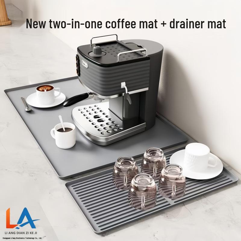 Tapete de Silicone Resistente ao Calor para Café - Bandeja Drenante Antiderrapante para Bar e Mesa de Jantar