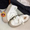 Niche ugly cute big head little white shoes women's 2025 autumn and winter velvet warm two cotton shoes ins versatile platform casual shoes