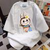 2025 new fashion labubu t-shirt cute and sweet cartoon print summer loose casual street wear unisex