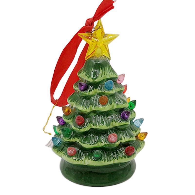 

Creative Ceramic Crafts White Porcelain LED Transparent Christmas Tree Home Living Room Bedroom Ornament Holiday Gifts