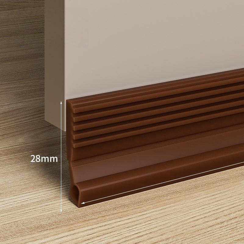 1PC 39.37in Self-Adhesive Windproof Door Bottom Seal Strip Double Dustproof Free-Cutting TPE Under Door Weatherstrip