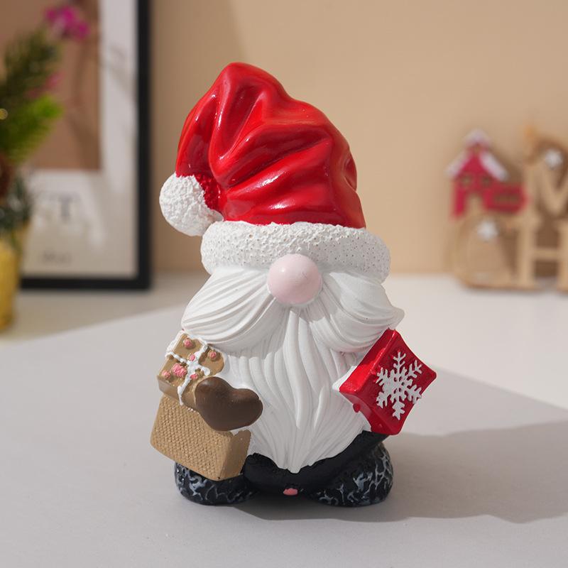 

Christmas Santa Resin Ornament Vintage Tabletop Decor for Home Office Xmas Holiday Gift Collection Home Accessories Figurines