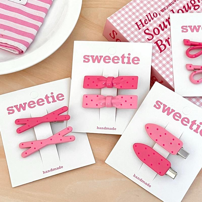 2Pcs Cute  Bowknot Hairpin For Women Girls Sweet Versatile Hair Accessories Headwear Diy Hair Styling Tools Gifts