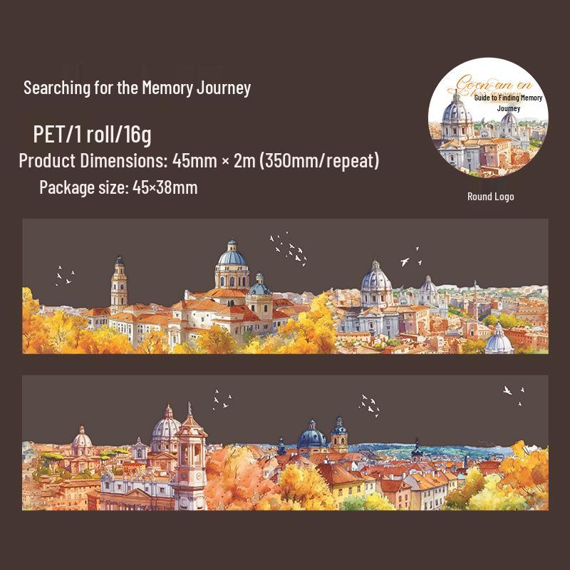 Endless Journey Scenic PET Tape: Travel, Mountains, Rivers, Meteorites Decor Stickers
