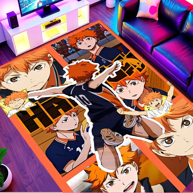 Dywan z nadrukiem Haikyu, Zmywalny dywanik podłogowy, Do przedpokoju, akademika, pralni, biura, gabinetu, Dekoracja domu, Prezent urodzinowy, na Boże Narodzenie