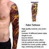 8 Fogli Tatuaggi Temporanei Full Sleeve Impermeabili 8 Fogli Tatuaggi Finti Mezza Manica Spalla per Donne Uomini