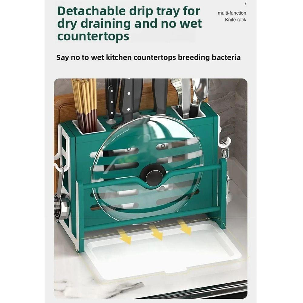 Thickened Board Integrated Cutlery Holder Breathable Drainer Function Spoon Fork Drying Rack with Drip Tray Detachable