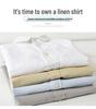 Men's Short Sleeve Breathable White Linen Shirt