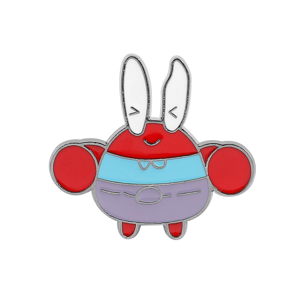 Cute Chubby Enamel Pins Squidward Tentacles & Patrick Star Brooch Badge for Backpack Collar Lapel Fashionable Jewelry Accessory