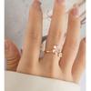 Premium Double Flower Opening Ring Niche Light Luxury Exquisite Index Finger Ring Adjustable Ring