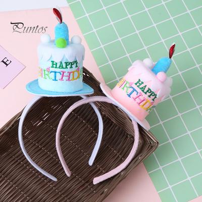 Modern Handcrafted Cake Candle Hat Shape Hair Hoop Convenient Children Birthday Holiday Supplies