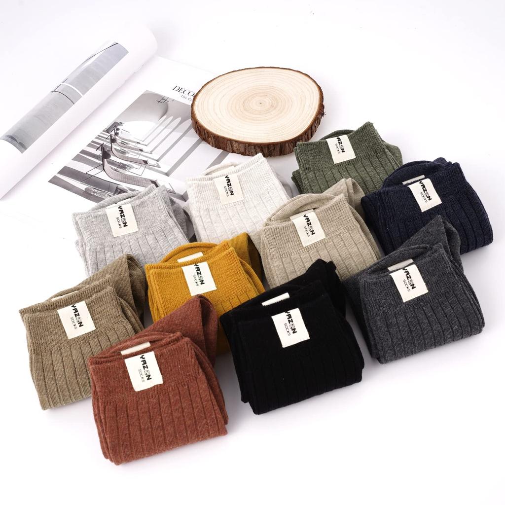 Colorful Casual 10 Pair Cotton Winter Business Crew Large Socks 29cm [Yazon] Men's Autumn/Winter Socks, Socks, Socks, Stylish, Sports, Men's Anti-Slip