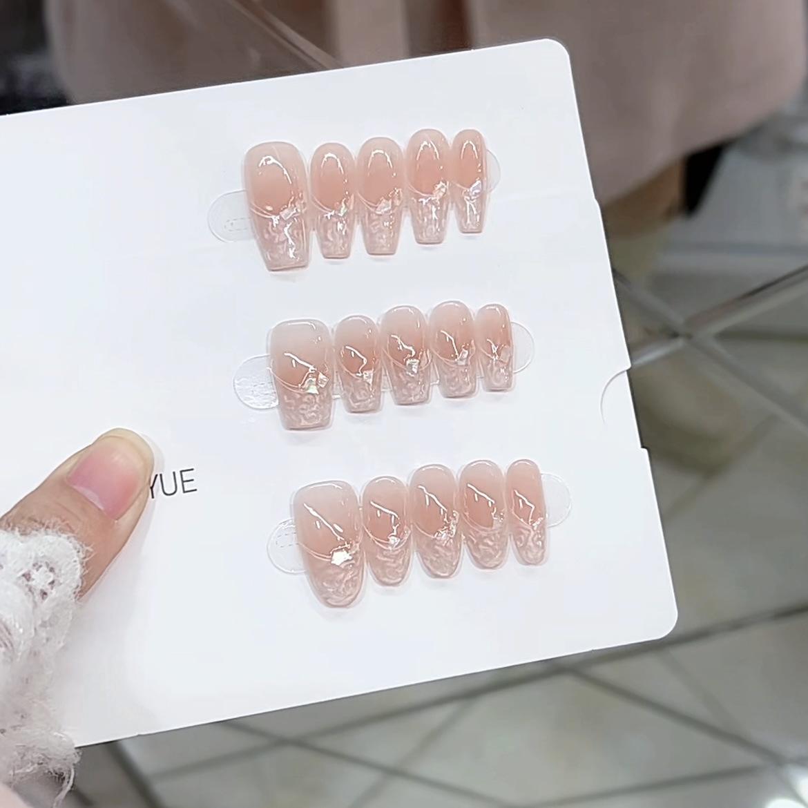 

Чистые ручной работы фототерапевтические накладные ногти и молочные фуфу накладные ногти готовое изделие многоразовый нейл-арт large L