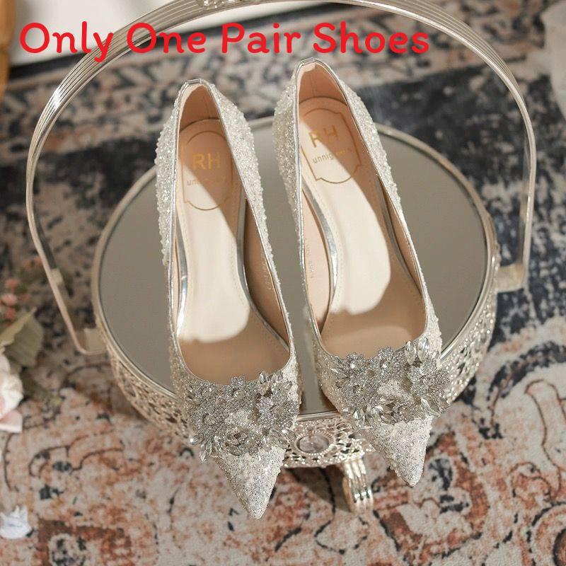 French Bridal High Heels With Crystal Embellishments For Wedding And Special Occasions