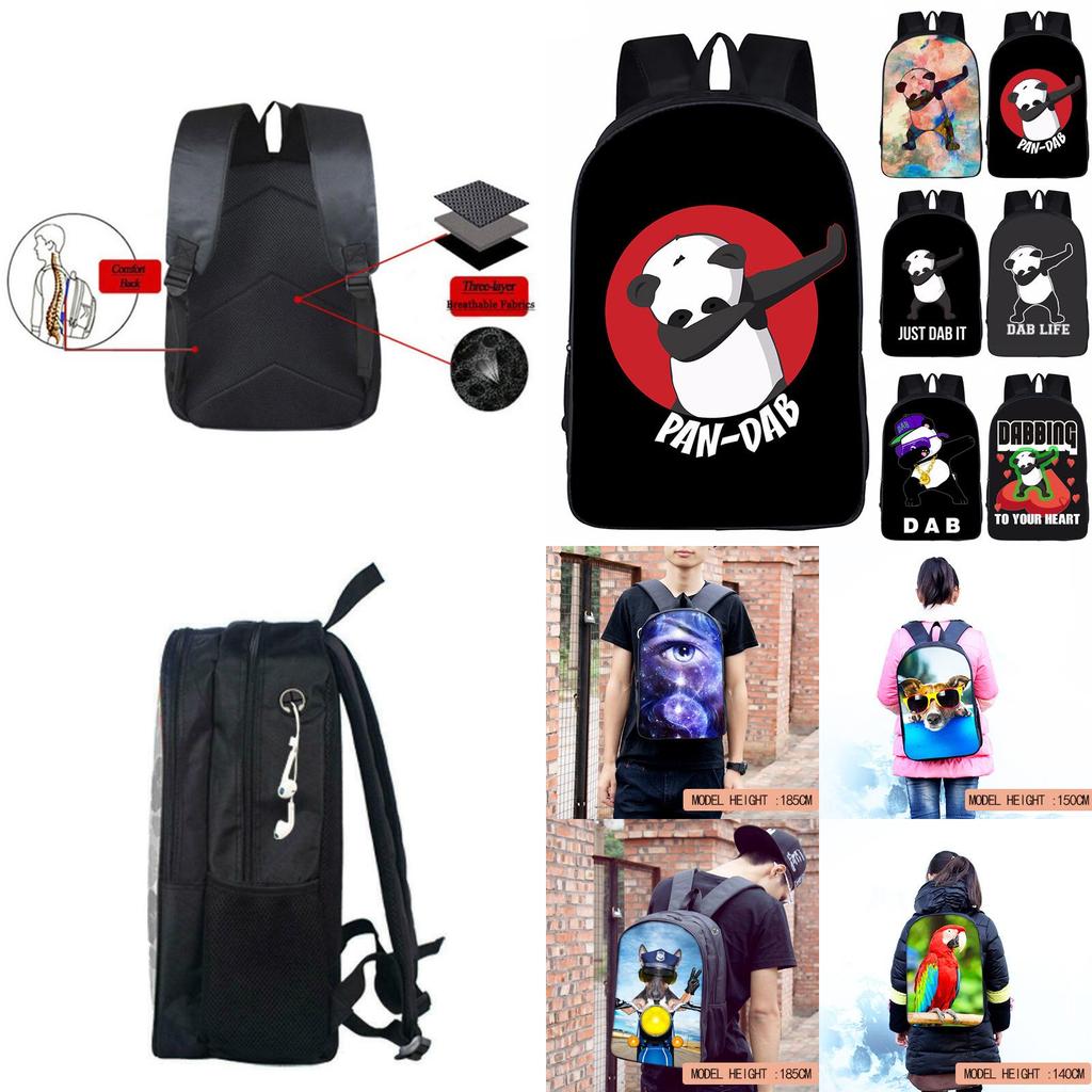 Durable Dab Panda School Backpack For Students Featuring Smooth Zipper And Easy-to-clean Material
