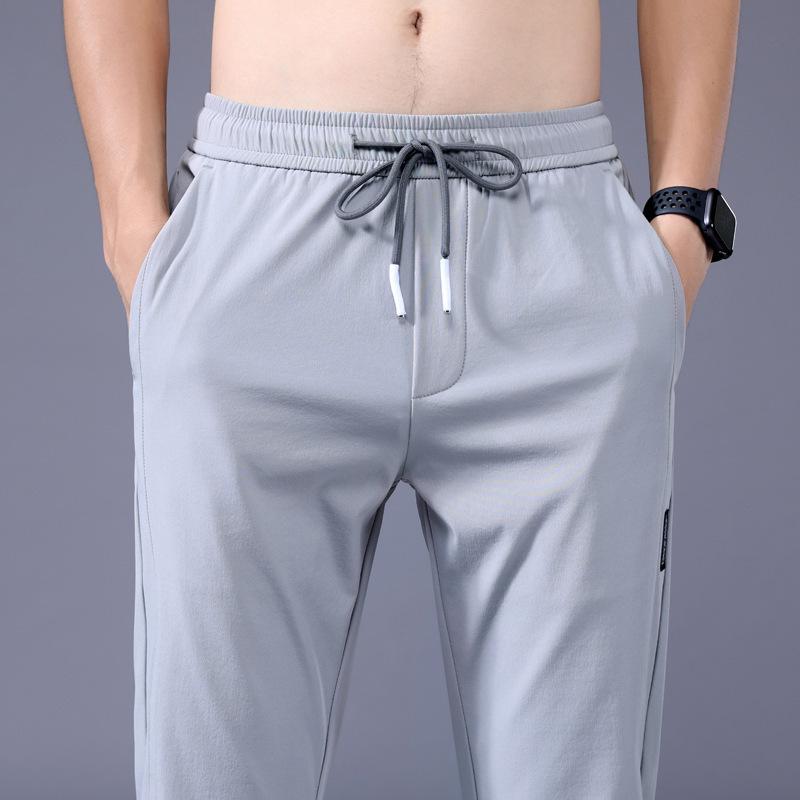 Men's Summer Ice Silk Quick-Dry Slim Fit Korean Style Straight Sports Pants
