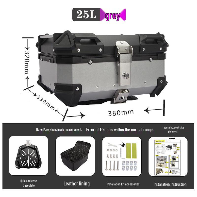 Quick-Release Waterproof Motorcycle Aluminum Tail & Side Boxes (28L-100L)