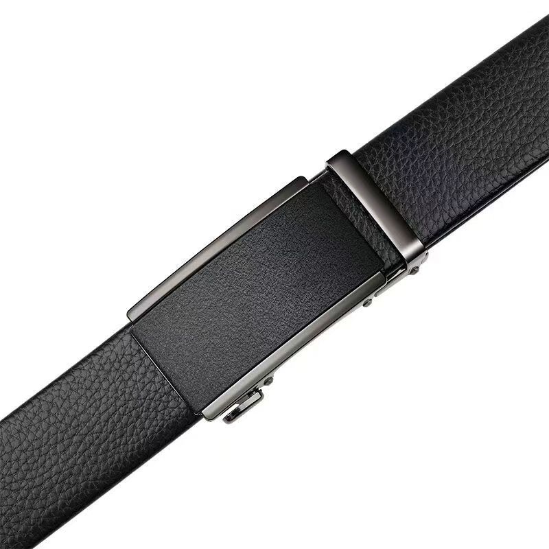 Men's Belt New Cowhide High End Automatic Buckle Genuine Leather Pants Belt Middle Aged and Young Fashion Jeans Belt
