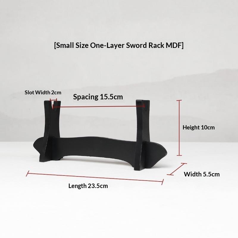 Black Wooden Mini Sword Knife Stand Stable Non Slip Base For Displaying Small Samurai Swords Collectibles On Home Desktop