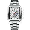 BINBOND Classic Men Watches Square Type Watch for Man Quartz Movement Stainless Steel Waterproof Luminous Date Trend Watch