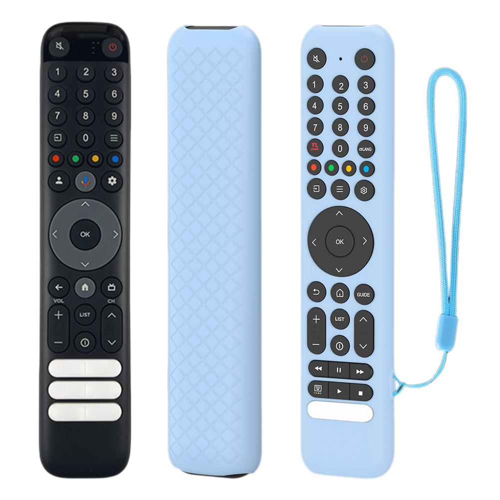 Silicone Remote Case for TCL RC716/RC833 GUB1 Remote Protective Case Anti-Slip Silicone Sleeve Shockproof Anti-Drop with Lanyard