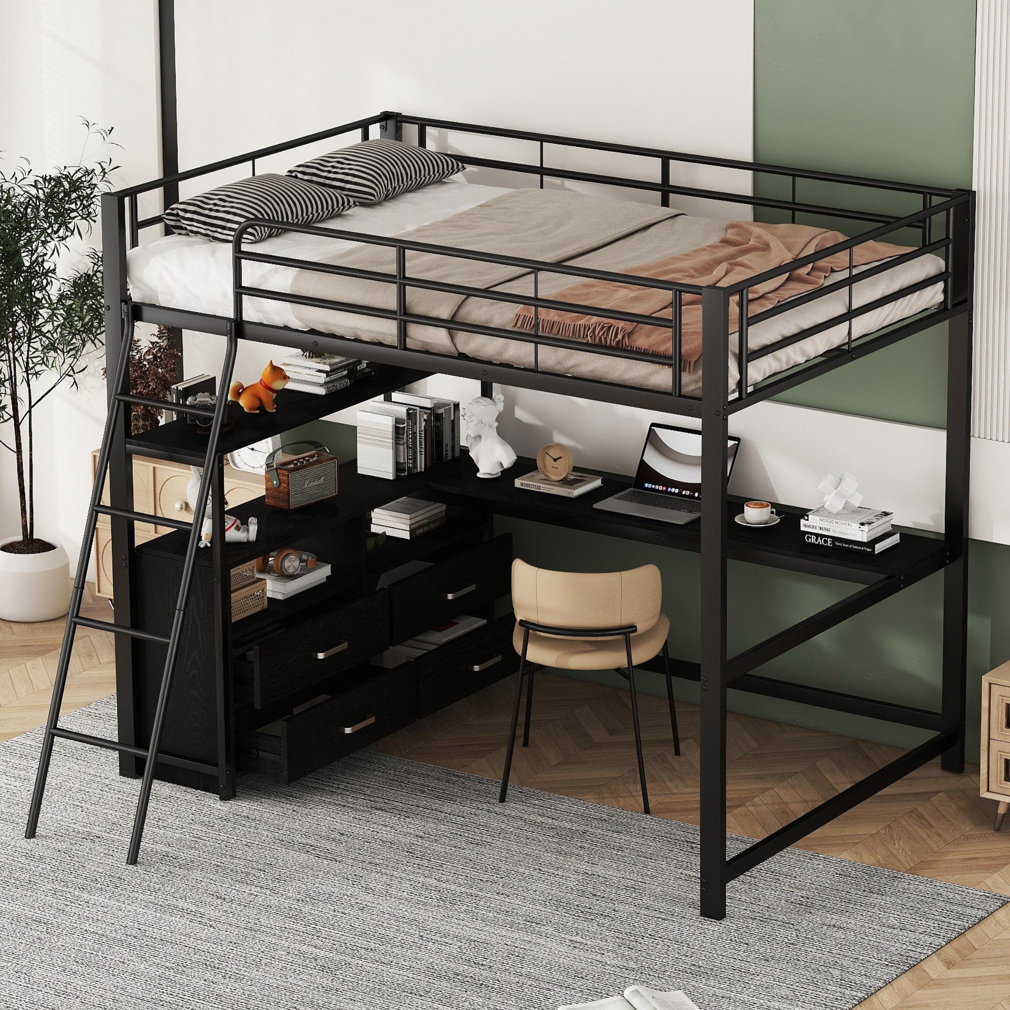 Loft Bed, 140*200cm, Iron Frame Bed