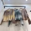 Women's Autumn and Winter Gradient Colour Round Neck Short Knitted Cardigan Jumper