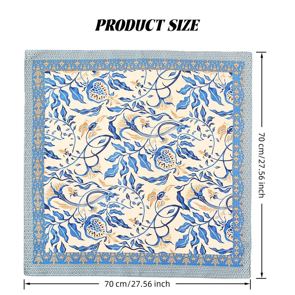 Soft Square Scarf For Women 70cmx70cm Neckerchief Lightweight Head Wrap Neck Bandana Decorative Bag Strap Accessory