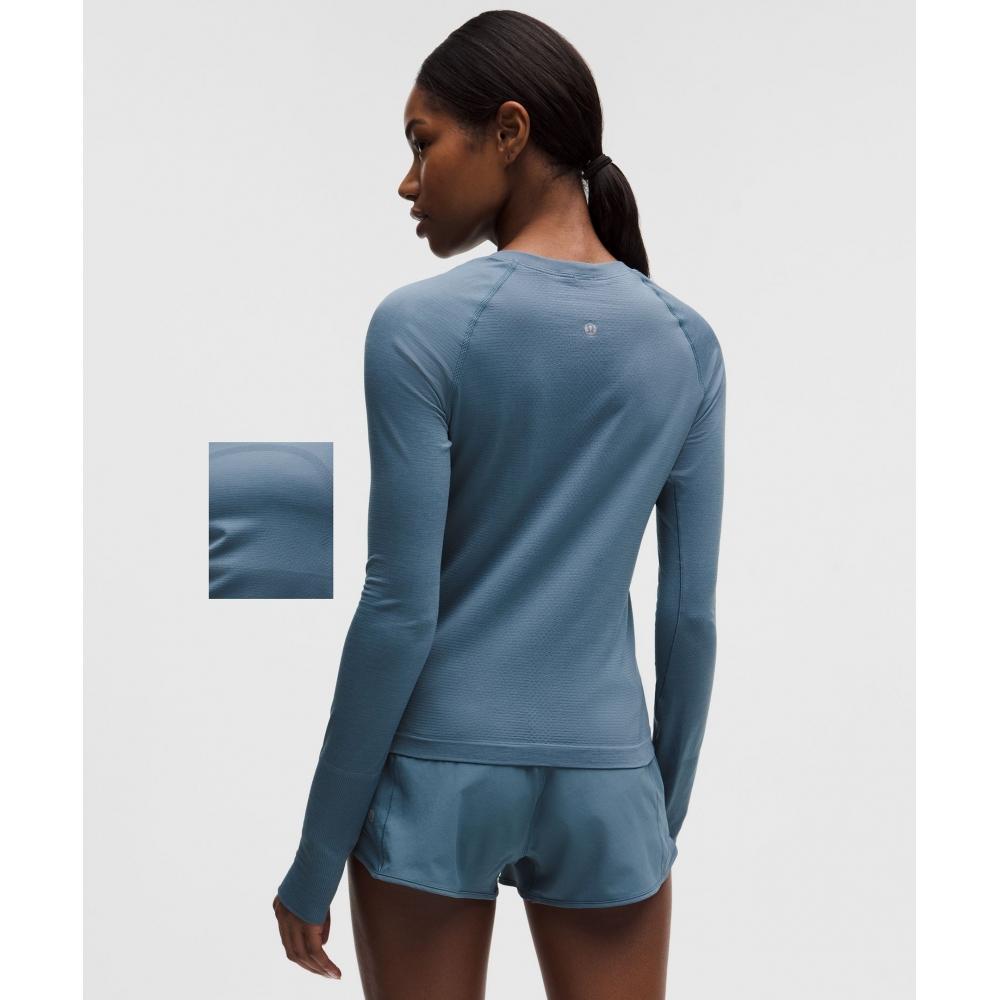 Lululemon Swiftly Tech Long Sleeve Shirt 2.0  Waist Length Steel Blue Steel Blue