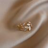 South Korea Dongdaemun leaf opening ring niche design sense simple ring fashion versatile temperament jewelry wholesale