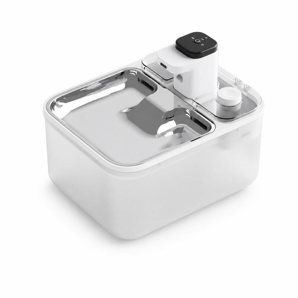 Ceramic Cat Water Fountain with Stainless Steel Circulation