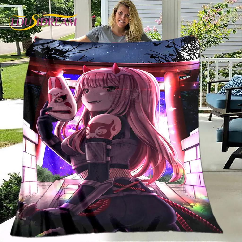 Zero Two DARLING In The FRANXX  Soft Plush Blanket,Flannel Blanket Throw Blanket for Living Room Bedroom Bed Sofa Picnic Cover