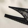 2026 LY New Wholesale Black Polyamide Floral Low-waisted Hollow Bow Open Crotch Plus Size1XL-4XL Women's Lace Panty G-string