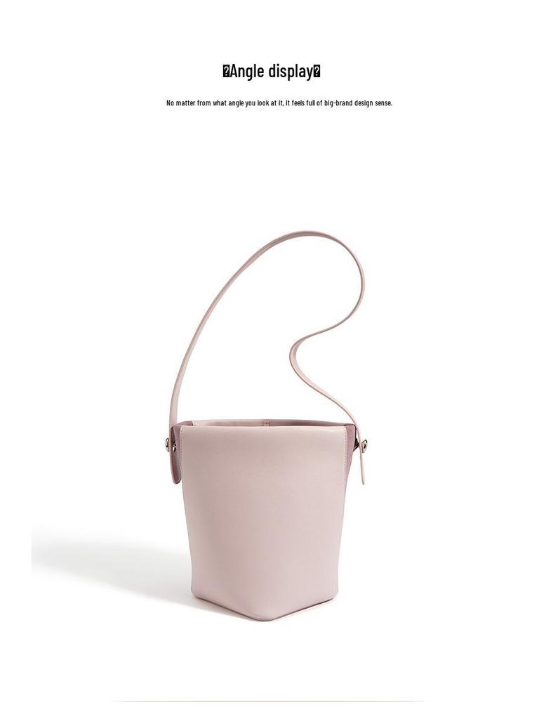 Soft Cowhide Shoulder Bag - Spring/Summer 2025 Minimalist Underarm Bucket Bag for Women