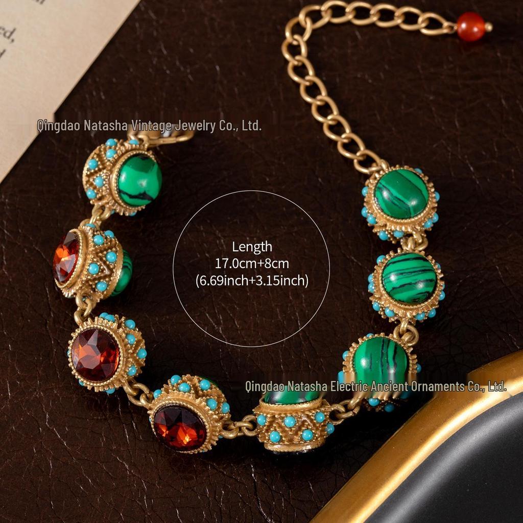 Elegant Vintage-Style High-End Bracelet for Women - Retro Design with Heavy Workmanship and Luxurious Charm