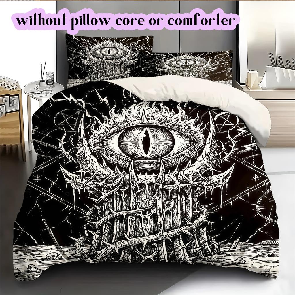 Thorn Gothic Dark Pattern Bedding Quilt Set Quilt Cover Pillowcase Home Decoration Birthday Gift (1 * duvet cover + 2 * pillowcase, without core)